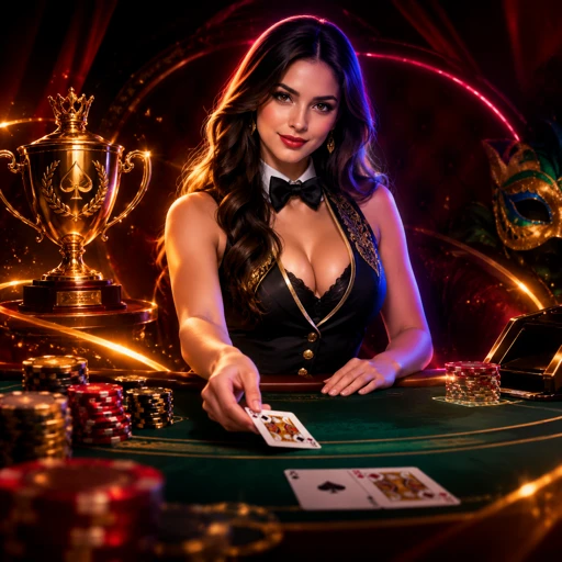 mesa de blackjack ao vivo com cartas sendo distribuídas